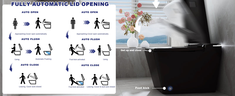 T2605 Matte Black Smart Toilet with LED Screen & Bidet (image 4)