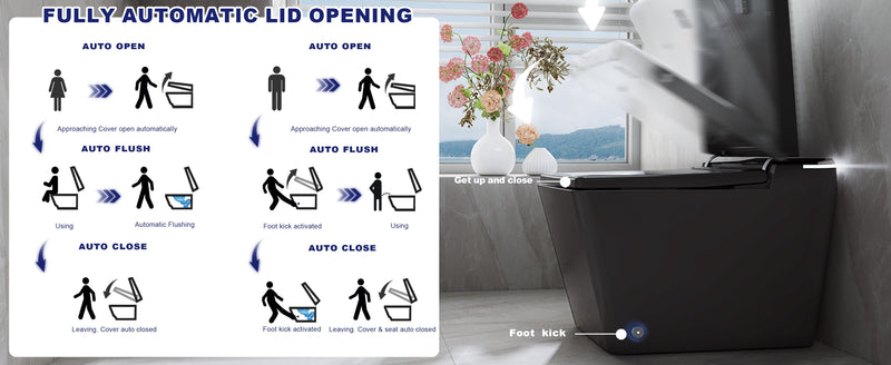 T2605 Matte Gray Smart Toilet with LED Screen & Bidet (image 4)