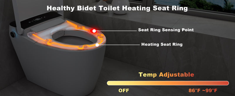 T105 White Smart Toilet with LED Screen & Bidet (image 5)