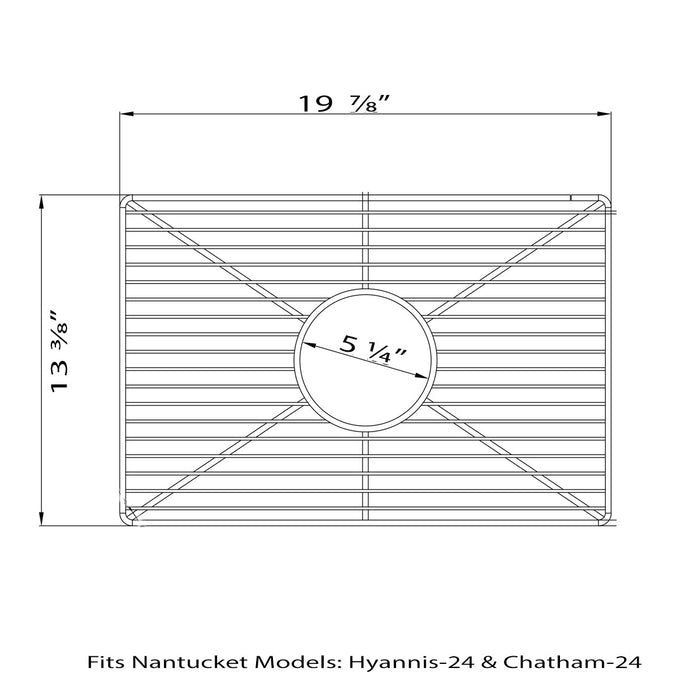 Nantucket Sinks BG-HC24 Stainless Steel Bottom Grid BG-HC24