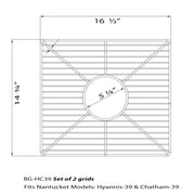 Nantucket Sinks BG-HC39 Stainless Steel Bottom Grids Set BG-HC39 (image 2)