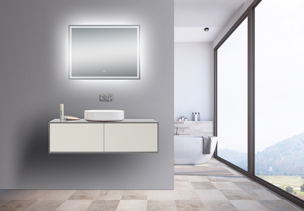 Luna Polished Edge Back-lit LED Mirror for Bathroom Vanity and Wall Mounting