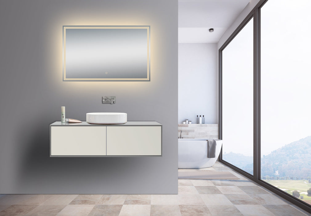 Luna Polished Edge Back-lit LED Mirror for Bathroom Vanity and Wall Mounting