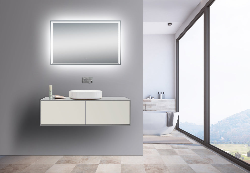 Luna Polished Edge Back-lit LED Mirror for Bathroom Vanity and Wall Mounting