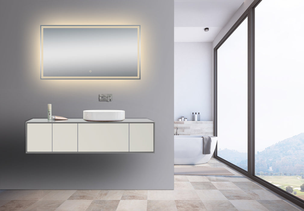 Luna Polished Edge Back-lit LED Mirror for Bathroom Vanity and Wall Mounting
