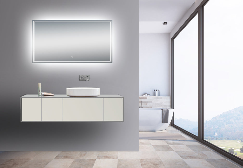 Luna Polished Edge Back-lit LED Mirror for Bathroom Vanity and Wall Mounting