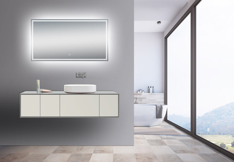 Luna Polished Edge Back-lit LED Mirror for Bathroom Vanity and Wall Mounting (image 4)