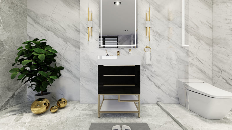 Bethany 24" Freestanding Vanity in High Gloss Black
