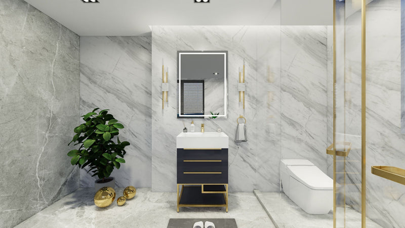 Bethany 24" Freestanding Modern Vanity in Gloss Gray