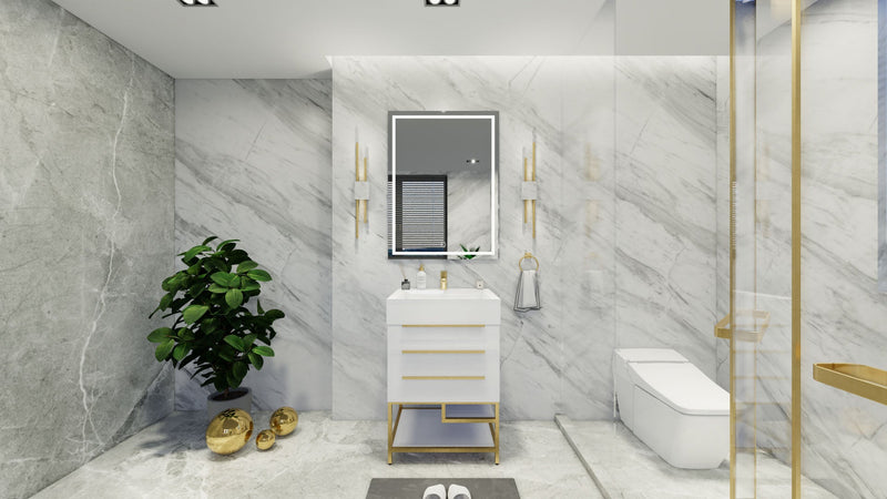 Bethany 24" Freestanding Modern Vanity in Gloss White