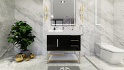Bethany 36" Freestanding Vanity in High Gloss Black