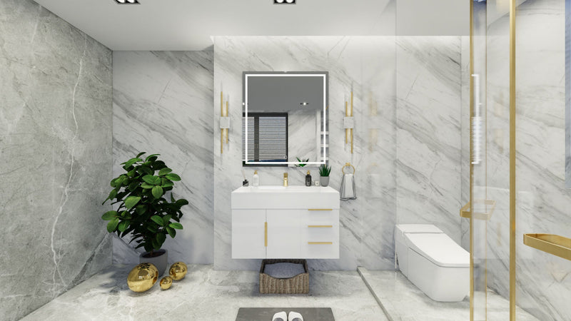 Bethany 36" Floating Vanity in Gloss White