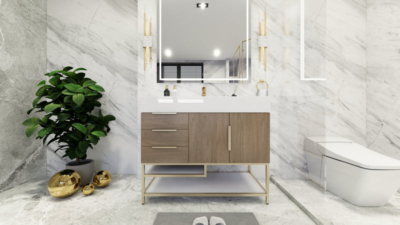 Bethany 42" Freestanding Vanity in Light Oak
