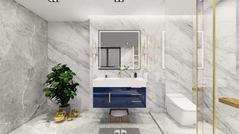 Bethany 42" Floating Vanity in Night Blue`