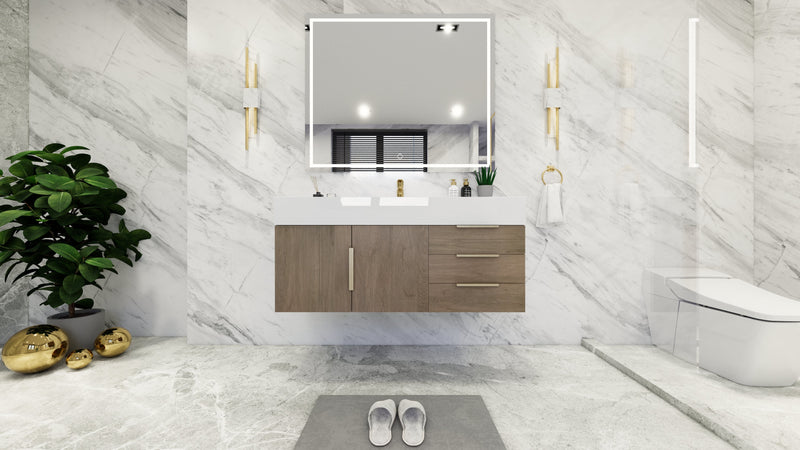 Bethany 48" Floating Modern Vanity in Light Oak