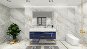 Bethany 60" Freestanding Modern Vanity in Night Blue with Double Sink