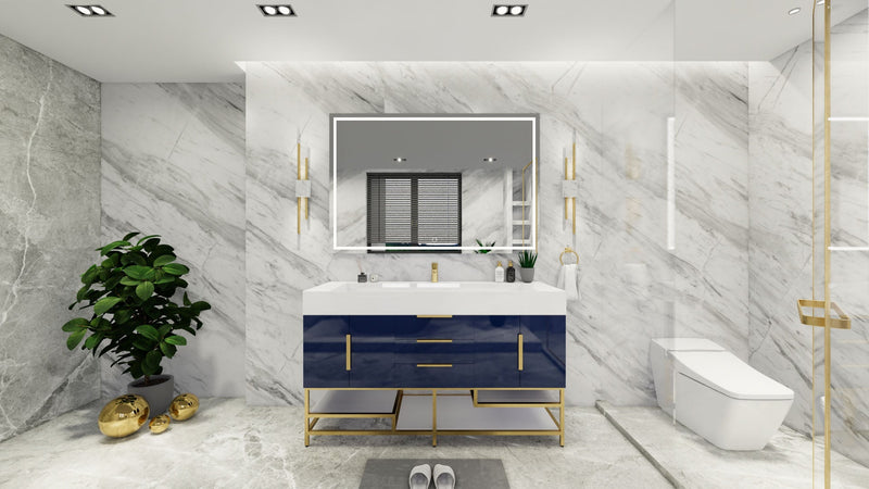 Bethany 60" Freestanding Modern Vanity in Night Blue