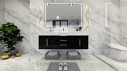 Bethany 60" Floating Modern Vanity in Gloss Black