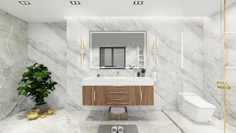 Bethany 60" Floating Vanity in White Oak