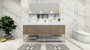 Bethany 72" Freestanding Vanity in Light Oak with Double Sink, Middle Drawers
