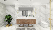 Bethany 72" Floating Vanity in White Oak with Double Sink, Middle Drawers, Single Vanity