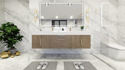 Bethany 72" Floating Modern Vanity in Light Oak with Double Sink