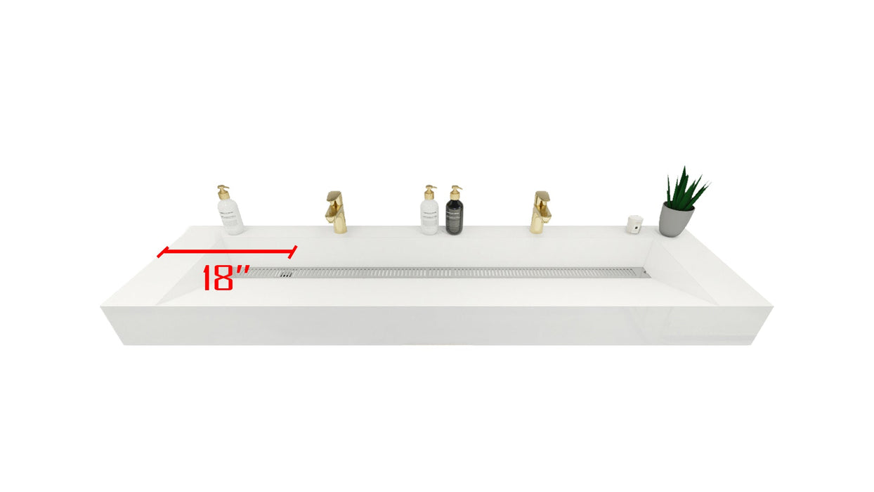 Monterey 72" Wall Mounted Vanity with Reinforced Acrylic Sinks