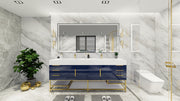 Bethany 84" Freestanding Modern Vanity in Night Blue with Double Sink