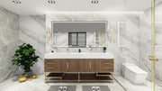 Bethany 84" Freestanding Modern Vanity in Rosewood with Double Sink