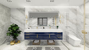 Bethany 84" Floating Vanity in Night Blue with Double Sink
