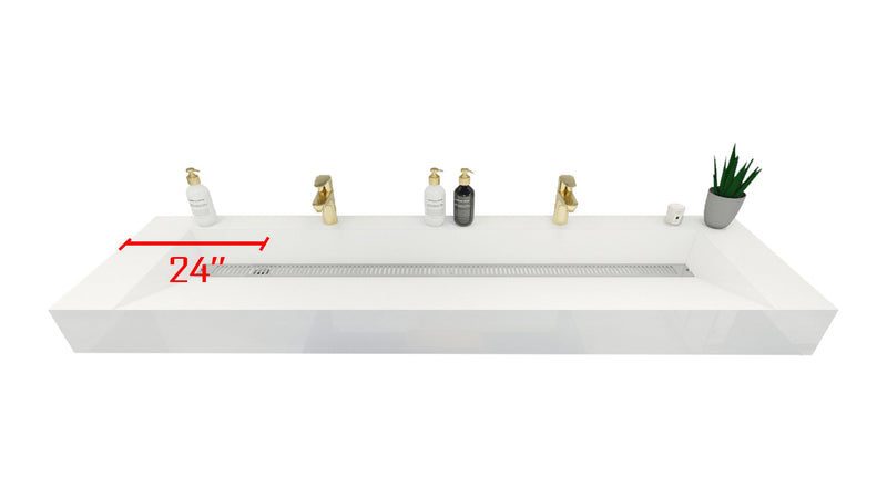 Monterey 84" Wall Mounted Vanity with Reinforced Acrylic Sinks