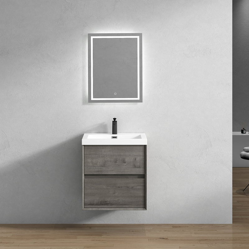 Kingdee 24"-84" Wall Mounted Vanity with Reinforced Acrylic Sink