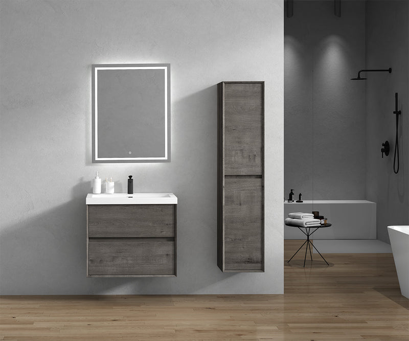 Kingdee 24"-84" Wall Mounted Vanity with Reinforced Acrylic Sink