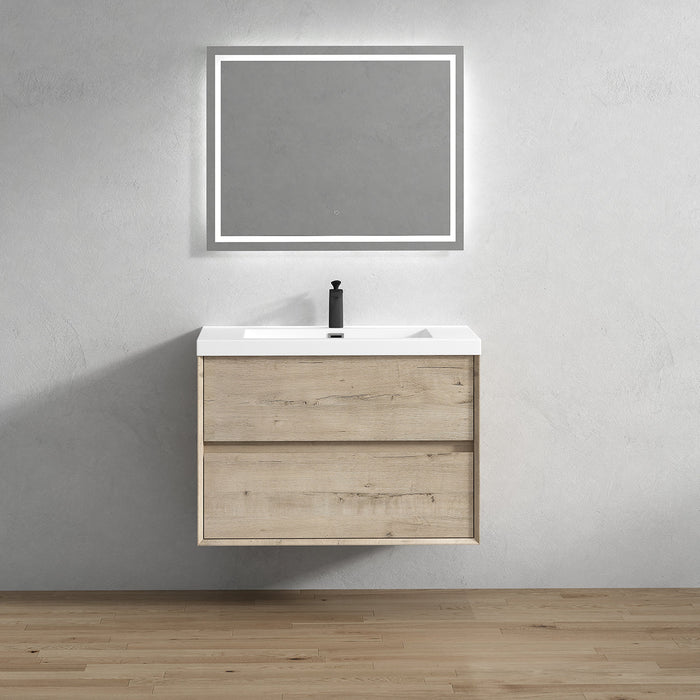 Kingdee 24"-84" Wall Mounted Vanity with Reinforced Acrylic Sink