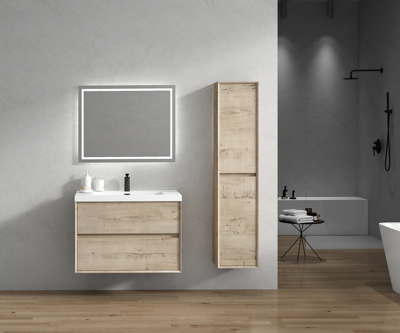 Kingdee 24"-84" Wall Mounted Vanity with Reinforced Acrylic Sink