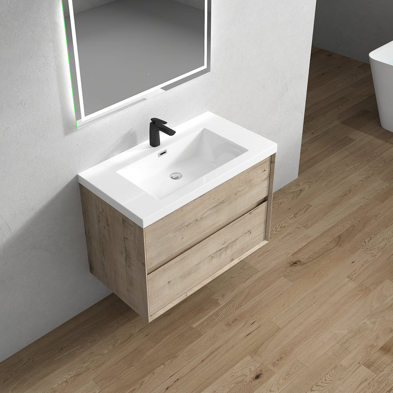 Kingdee 24"-84" Wall Mounted Vanity with Reinforced Acrylic Sink