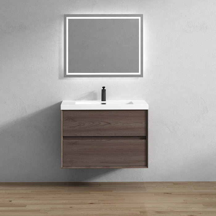 Kingdee 24"-84" Wall Mounted Vanity with Reinforced Acrylic Sink