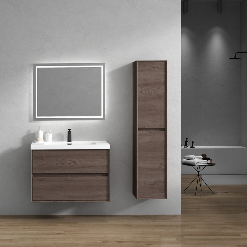 Kingdee 24"-84" Wall Mounted Vanity with Reinforced Acrylic Sink