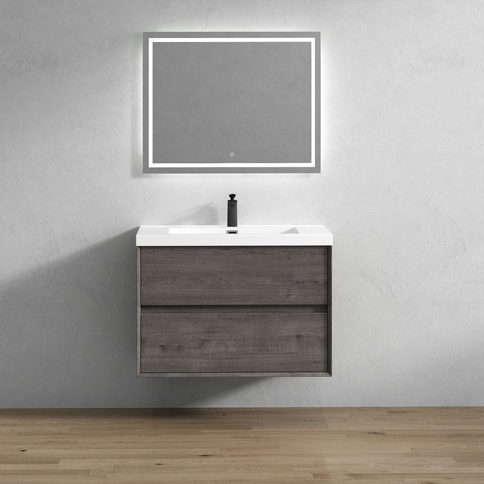 Kingdee 24"-84" Wall Mounted Vanity with Reinforced Acrylic Sink