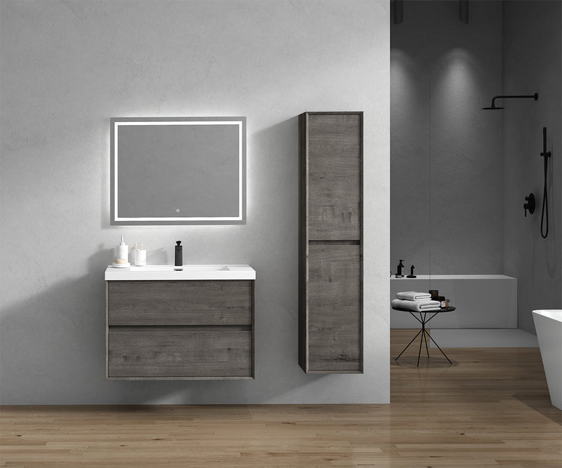 Kingdee 24"-84" Wall Mounted Vanity with Reinforced Acrylic Sink