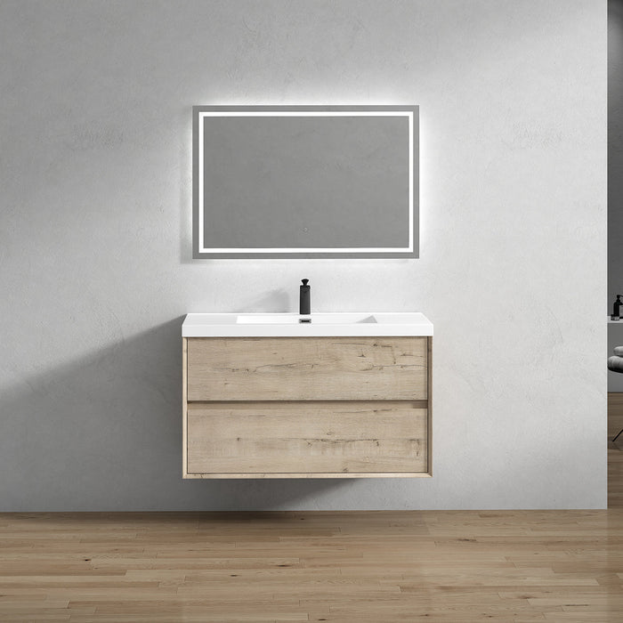 Kingdee 24"-84" Wall Mounted Vanity with Reinforced Acrylic Sink