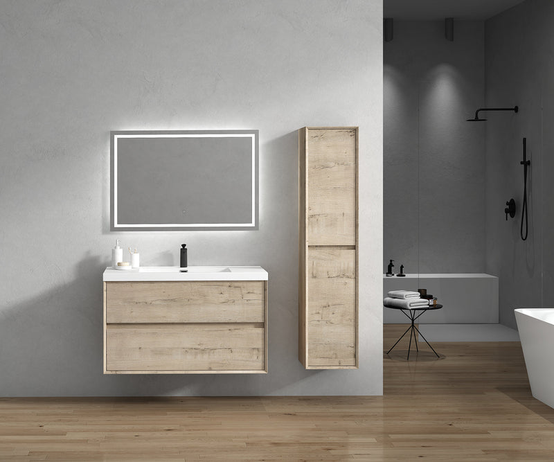 Kingdee 24"-84" Wall Mounted Vanity with Reinforced Acrylic Sink