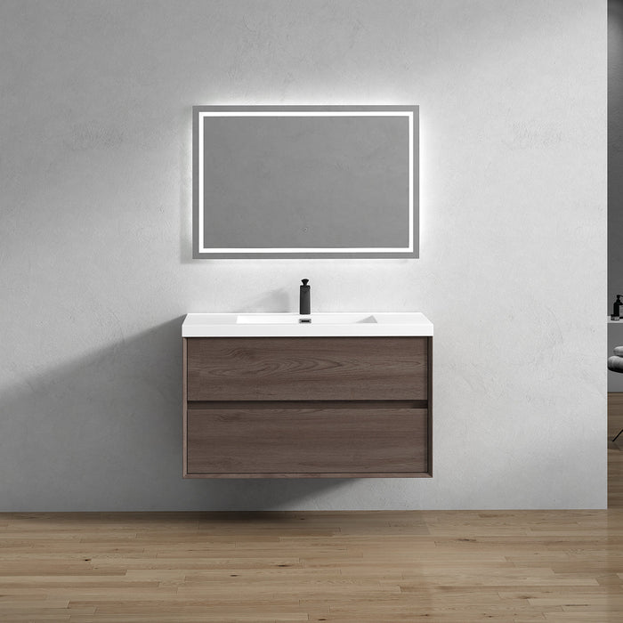 Kingdee 24"-84" Wall Mounted Vanity with Reinforced Acrylic Sink
