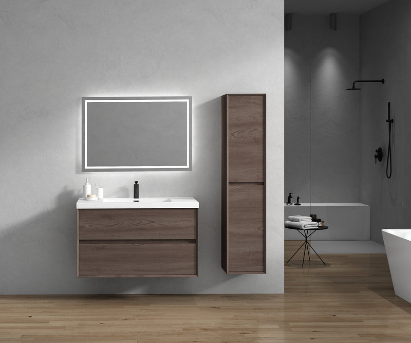 Kingdee 24"-84" Wall Mounted Vanity with Reinforced Acrylic Sink
