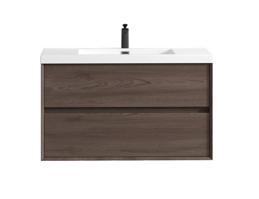 Kingdee 24"-84" Wall Mounted Vanity with Reinforced Acrylic Sink