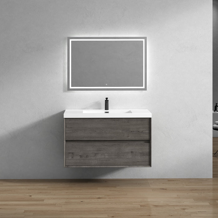Kingdee 24"-84" Wall Mounted Vanity with Reinforced Acrylic Sink