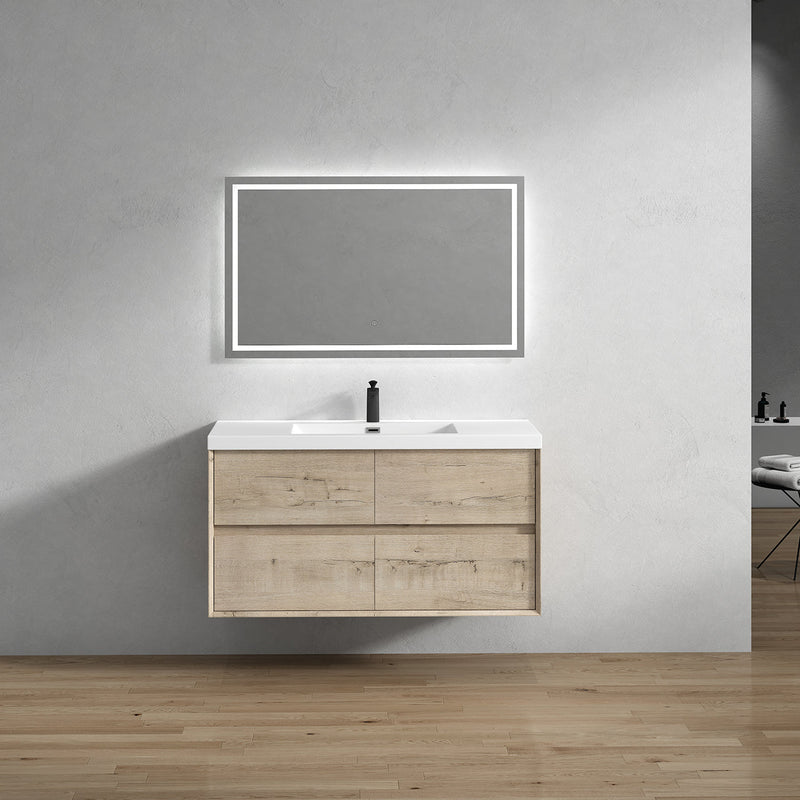 Kingdee 24"-84" Wall Mounted Vanity with Reinforced Acrylic Sink