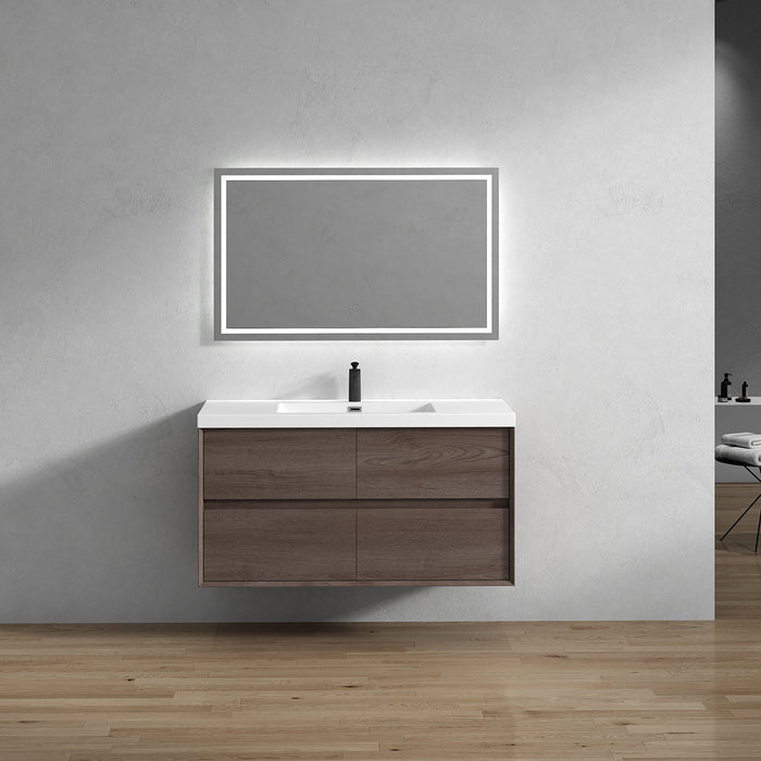 Kingdee 24"-84" Wall Mounted Vanity with Reinforced Acrylic Sink