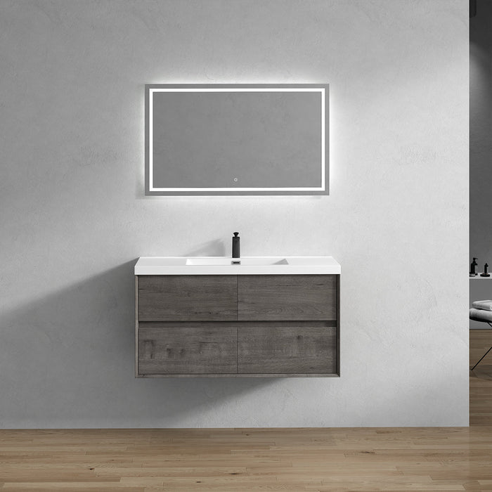 Kingdee 24"-84" Wall Mounted Vanity with Reinforced Acrylic Sink