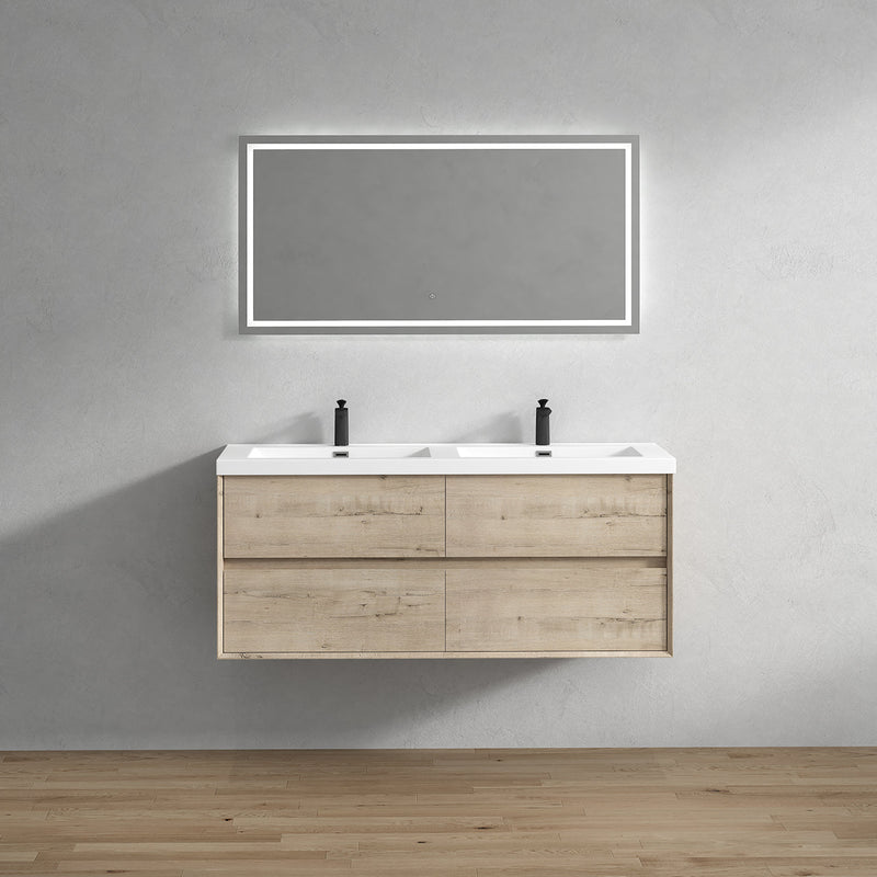 Kingdee 24"-84" Wall Mounted Vanity with Reinforced Acrylic Sink